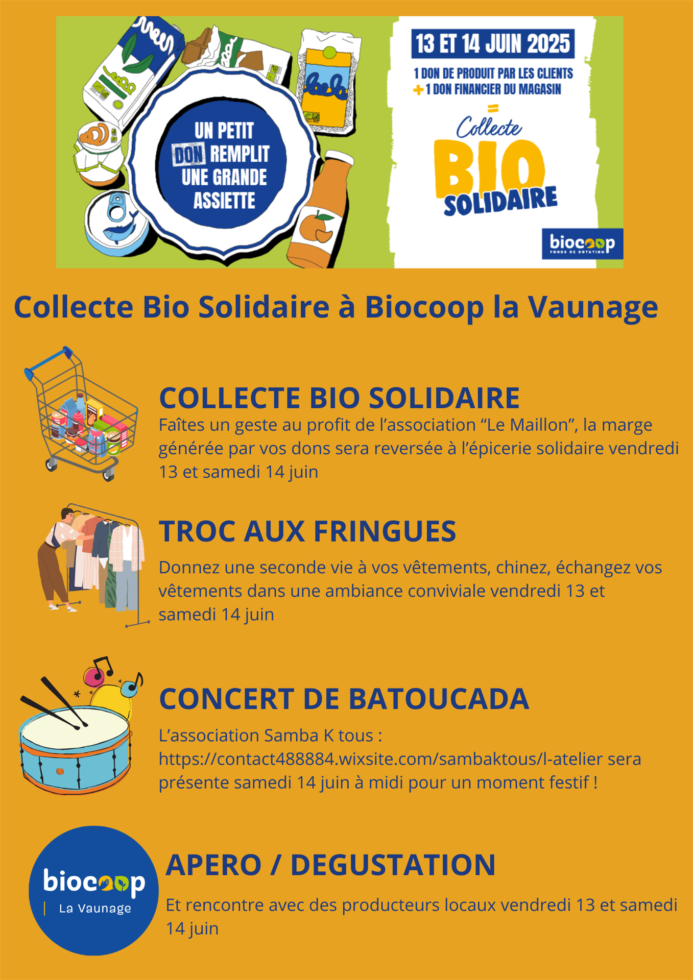 Collecte Bio Solidaire à Biocoop la Vaunage ! 