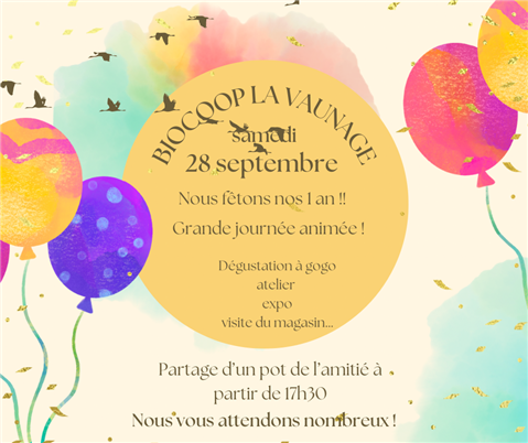 Anniversaire de votre magasin Biocoop la Vaunage !